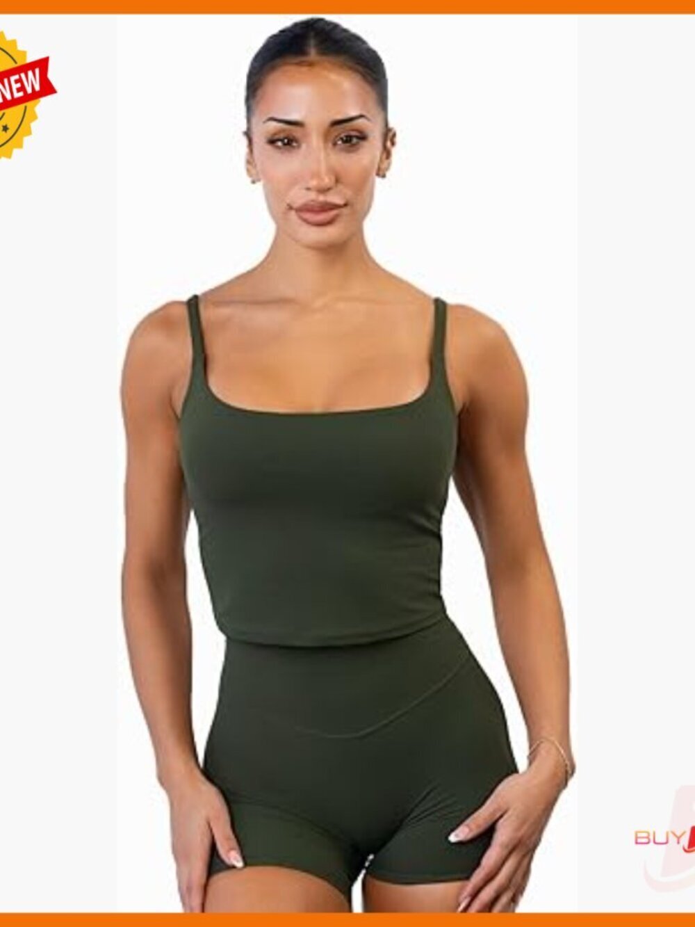 Medium Compression Scoop Tank Top for Yoga Gym Workouts Breathable Fabric